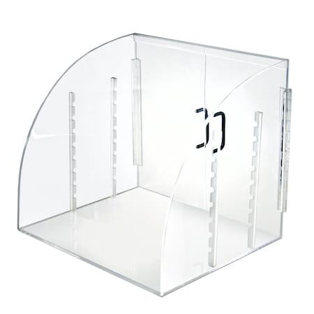 Azar Displays Acrylic Curved Food Display Case w/ Swing Double Doors & 2 Trays 400426
